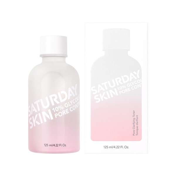 Saturday Skin Pore Clarifying Toner 10% Glycolic Acid&AHA Deep Cleansing Astringent Facial Toner,Hypoallergenic Skin-Purifying Face Toner to Cleanse, Recondition and Purify Skin, Non-Comedogenic