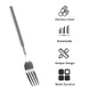 Stainless Steel Dinner Fork, Food-Grade BBQ Forks Silverware, Telescopic Extendable