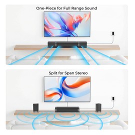 Assistrust Center Channel Speakers Sound Bar, Dolby Digital Plus, 110W Sound Bar for Smart TV, Bluetooth/ARC/Opt/AUX, Home Theater Surround Sound System