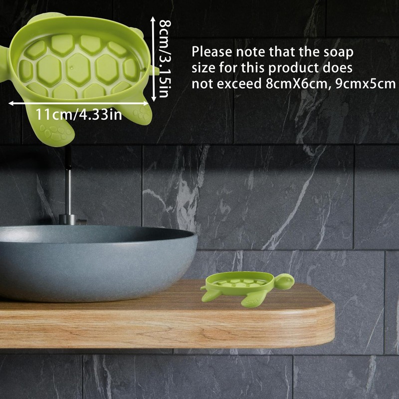 Tabanzhe Soap Dish-Self Draining Soap Holder Turtle Shape Soap Dish