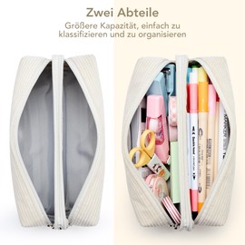 KALIDI Pencil Case Girls Teenager Pencil Case Unisex Pencil Case School Pencil Case, Corduroy beige, pencil case