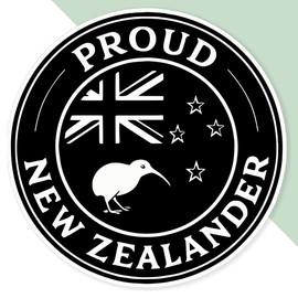 Azeeda 'Proud New Zealander' White Premium Vinyl Decal Sticker – Waterproof, Durable & Easy to Apply - Ideal for Car Bumpers, Windows, Bins and More (DW00171726)