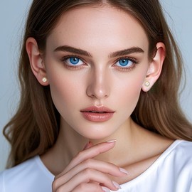 Sterling Silver Pearl Stud Earrings, Gold-Plated Twisted Design, Handmade Women's Jewellery