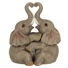 Something Different FO_66138 Elephant Embrace Couple Ornament | 2pcs. 250g, Grey