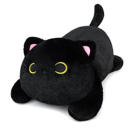 Yamepuia Weighted Plush-Black Cat Plush,Weighted Stuffed Animal,Cute Weighted Black Cat Plushie Pillows, Weighted Toys for Kids 45cm