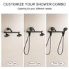 Beiyi Dual Shower Head Adapter Build-in Shut Off Valve for