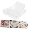 GRIRIW 7pcs Clear Plastic Drawer Organizer Versatile Storage Bins for