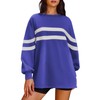 Panadila Womens Oversized Crewneck Sweatshirt Striped Pullover Long Sleeve Tunic