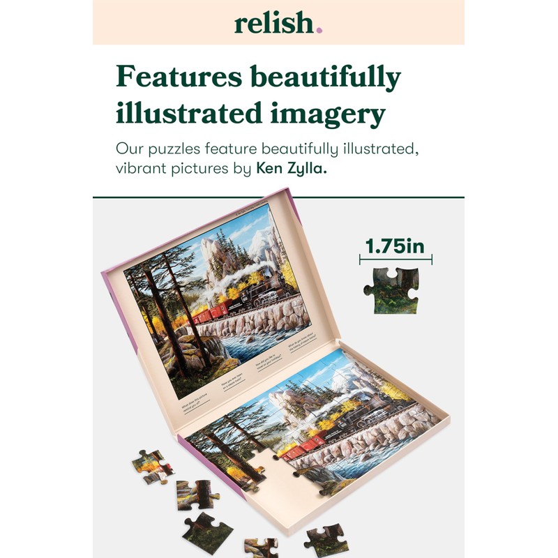 Relish Large Piece Puzzles for Seniors, 35 Piece Steam Train
