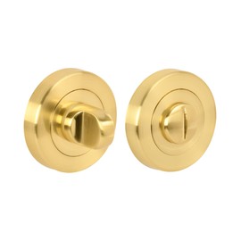 HANDLEZONE® Bathroom Toilet Door Thumb Turn and Release Deadbolt Kit - Satin Brass - 76mm Bolt with 57mm Backset