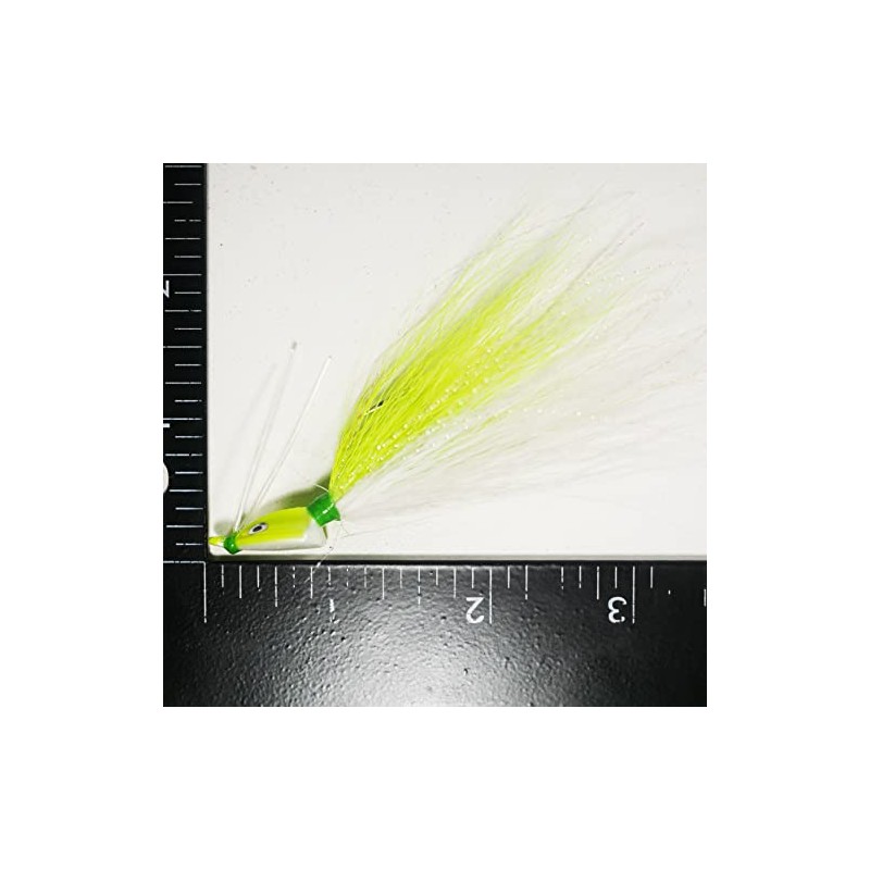 (Chartreuse) ‎Key West Bonefish Bucktail Jigs - 30° Angled -