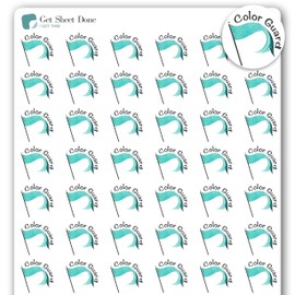 Color Guard Cheer Cheerleading Planner Sticker / 54 Fun Vinyl Stickers (1/2”) / Sports Exercise Fitness Health Game Reminder/Essential Productivity Life Planner/Bullet Bujo Journal (One Sheet)