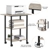 Lerliuo 3-Tier Printer Stand, Industrial Mobile Printer Table with Storage