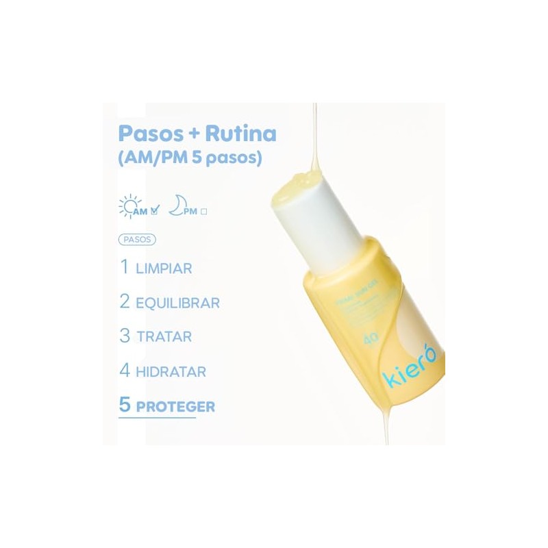 KIERO Protector Solar Facial en Gel SPF 40 Piel Grasa