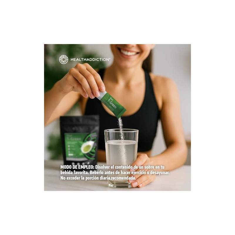 HEALTHADDICTION - Shot Termogénico T Green con L-Carnitina, Té Verde
