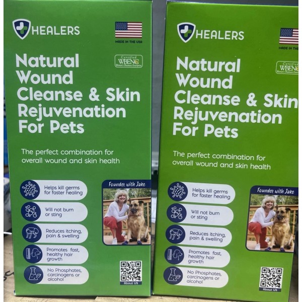 Healers Petcare, Inc (Lot of 2) Natural Wound Cleanser and