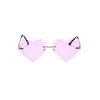 QVKUUT Stylish Irregular Rimless Heart Shape Sunglasses for Party and