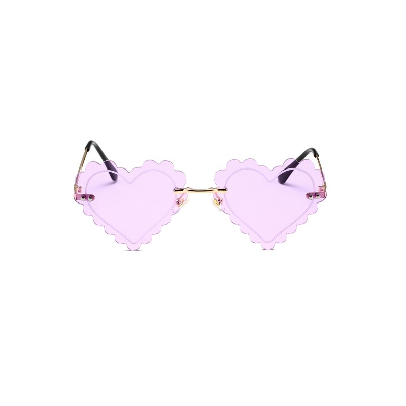 QVKUUT Stylish Irregular Rimless Heart Shape Sunglasses for Party and