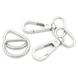 ANCLLO 20 Pcs 3/4 inch Inside Diameter Oval Ring Lobster Clasp Claw Swivel for Strap Push Gate Lobster Clasps Hooks Swivel Snap Fashion Clips (Silver)