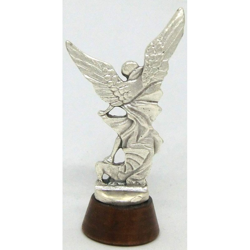 GTBITALY 40.049.30 007 St. Michael Archangel Statue on Wooden Base