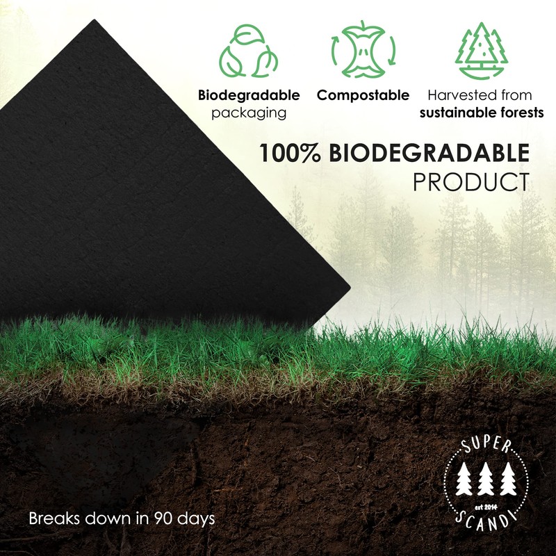 Swedish Dishcloths 6 Pack Artisan Black Eco Friendly Reusable Sustainable
