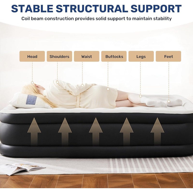 Simple Deluxe Queen Size Air Mattress with Built-in Electric Pump