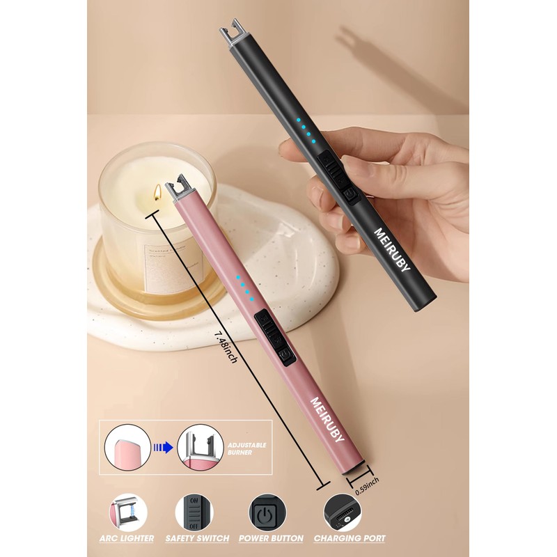 MEIRUBY Lighter Electric Candle Lighter, Birthday for Women Men Mom