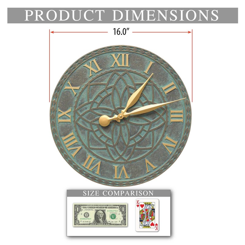 Clarus Crystal Artisan 16" Indoor Outdoor Wall Clock Made from