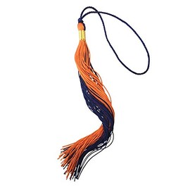 Grads4Good 2024 2025 Graduation Tassel with Year Signet Charm, 9-inch (2024 Signet, Navy/Orange)