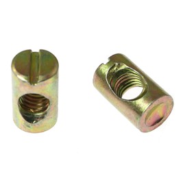 RLECS 12pcs M8 Pozidriv Slotted Barrel Nuts Cross Dowels Slotted Nuts Horizontal Hole Nut Hammer Embedded Nut for Furniture Beds Crib Chairs - M8 x 20mm