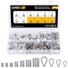 Sanuke 340PCS Stainless Steel Wire Rope Cable Thimbles Aluminum Crimping