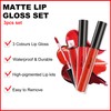 Erinde Matte Velvet Lipstick Set, Non-Stick Cup Red Lipstick, Light