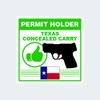 fagraphix Texas Concealed Carry Permit Holder Sticker Self Adhesive Vinyl