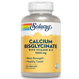 Solaray Calcium Bisglycinate with D-3 Capsules 1000mg, 120 Count by Solaray
