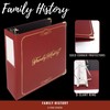 Performore Family History/Genealogy 3 inch Ring Binder, Burgundy, Stitched Padded