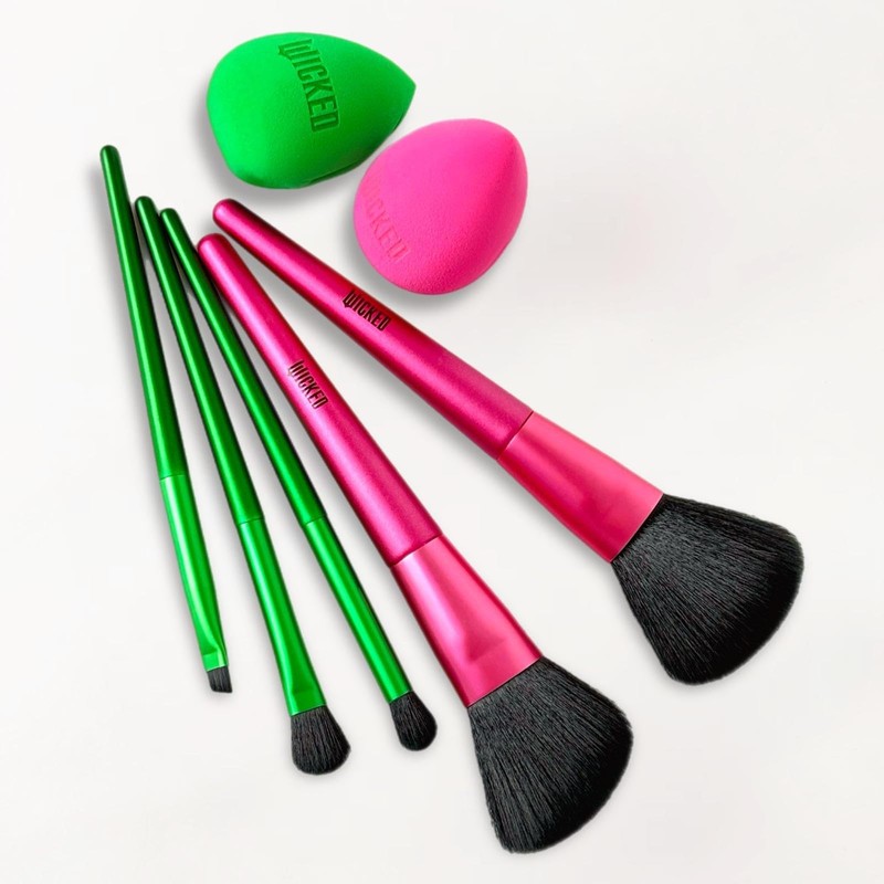Wicked Makeup Brush & Sponge Set – 2 Face Brushes,