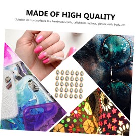 Healeved 60pcs Nail Gems Rhinestones for Manicure Decoration Waterdrop Shaped Crystals for Women and Girls Eye-catching Nail Art Supplies for Special Occasions and Daily Use