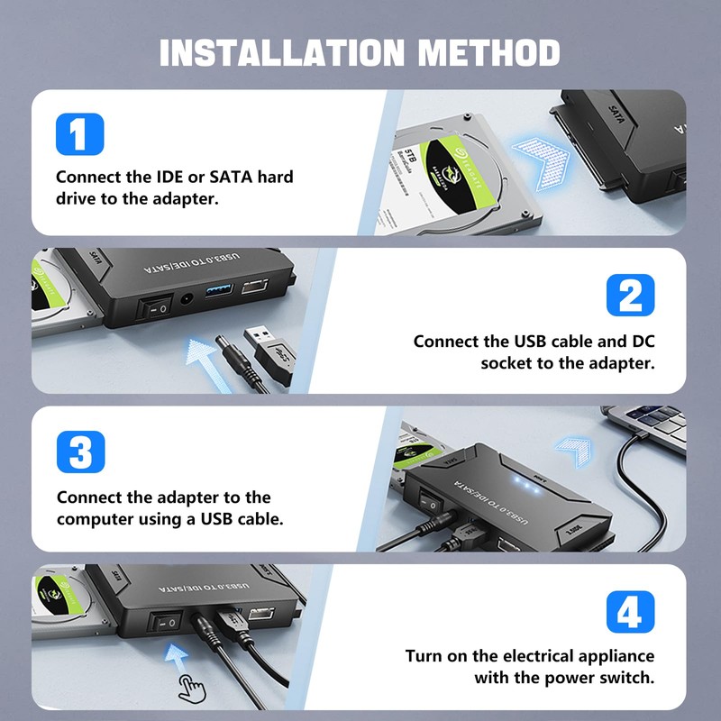 MaxRenard Hard Drive Reader USB 3.0 to SATA/IDE Adapter |