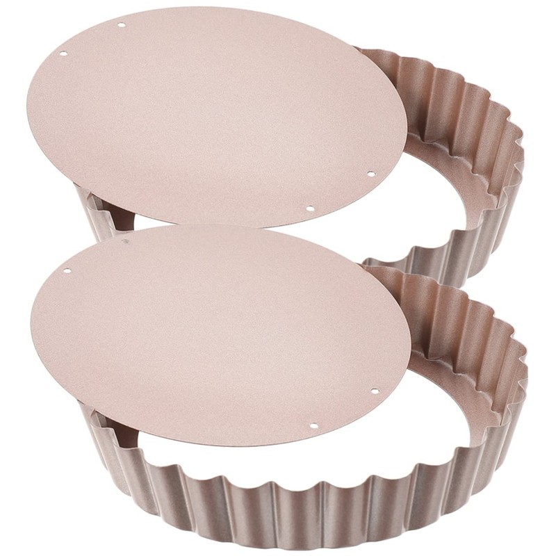 ULTECHNOVO 2sets 2pcs Non Stick Quiche Pan Tart Pan with