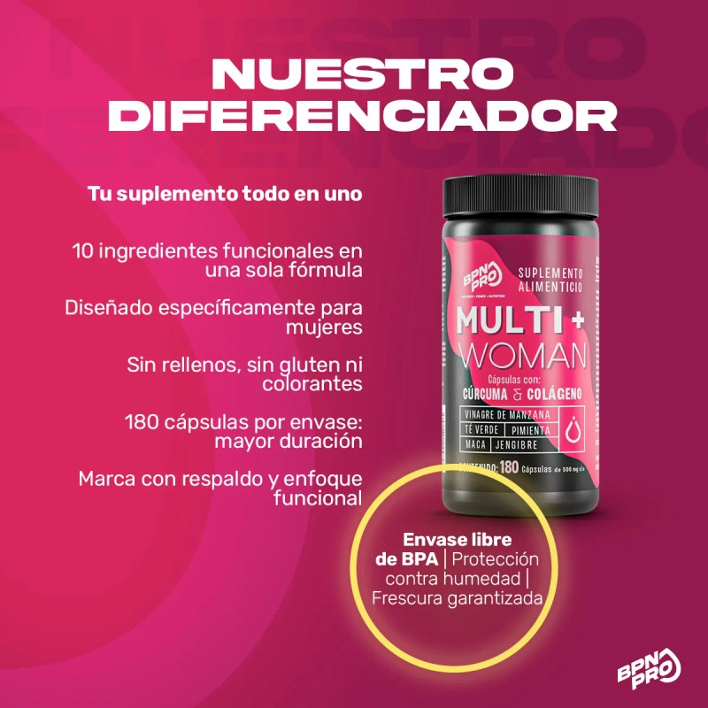Multivitaminico Mujer Pastillas Cabello Piel Uñas Bpn