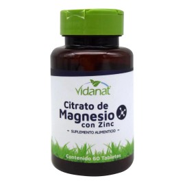 Citrato Magnesio Zinc Tabletas Vidanat Sabor