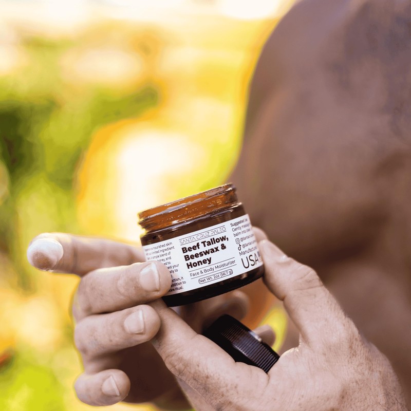 Santa Cruz Paleo, Beef Tallow, Beeswax & Honey Face Moisturizer,