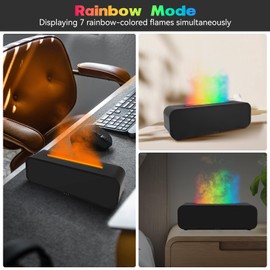 Music Color Flame Aroma Diffuser, 250ml Rainbow Flame Diffuser humidifier with Smart Remote Control, 7-Color Changing Essential Oil Aromatherapy Diffuser for Home, Office, Yoga, Bedroom (White).