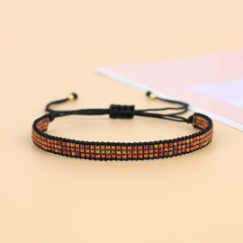 KELITCH Women's Bracelet Thin Band Bangle Beads Miyuki Bracelet Stackable Bracelet Fashion Jewellery Set for Women, Cotton