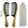 YunZh Wide Tooth Comb and Fine Tooth Combs,Sandalwood Buffalo Ox