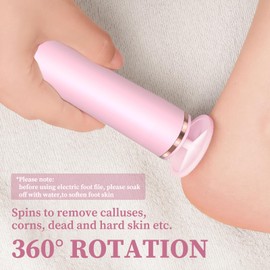 Electric Foot File Hard Skin Remover Electric Dry Skin Remover Pedicure Tools Feet Sander 2-Speed Adjustment for Dry Dead Skin Cracked Heel Calluses (Pink)