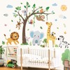 decalmile Jungle Animals Tree Wall Decals Safari Baby Animals Giraffe