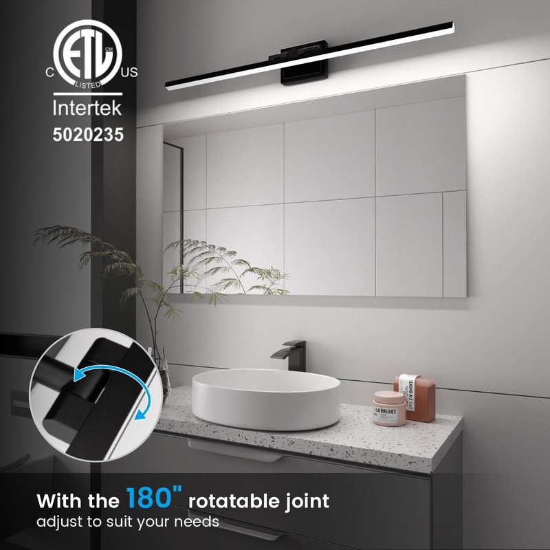 VOLISUN Modern Bathroom Vanity Light 39.4 inch, Rotatable, 24W Dimmable