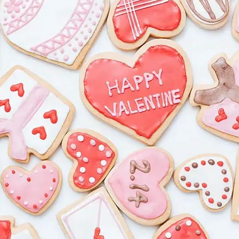 8PCS Heart Shaped Cookie Cutter Set Valentines Cookie Mold Variety