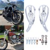 8mm/10mm Rearview Side Mirrors Chrome Skull Teardrop for Harley Dyna